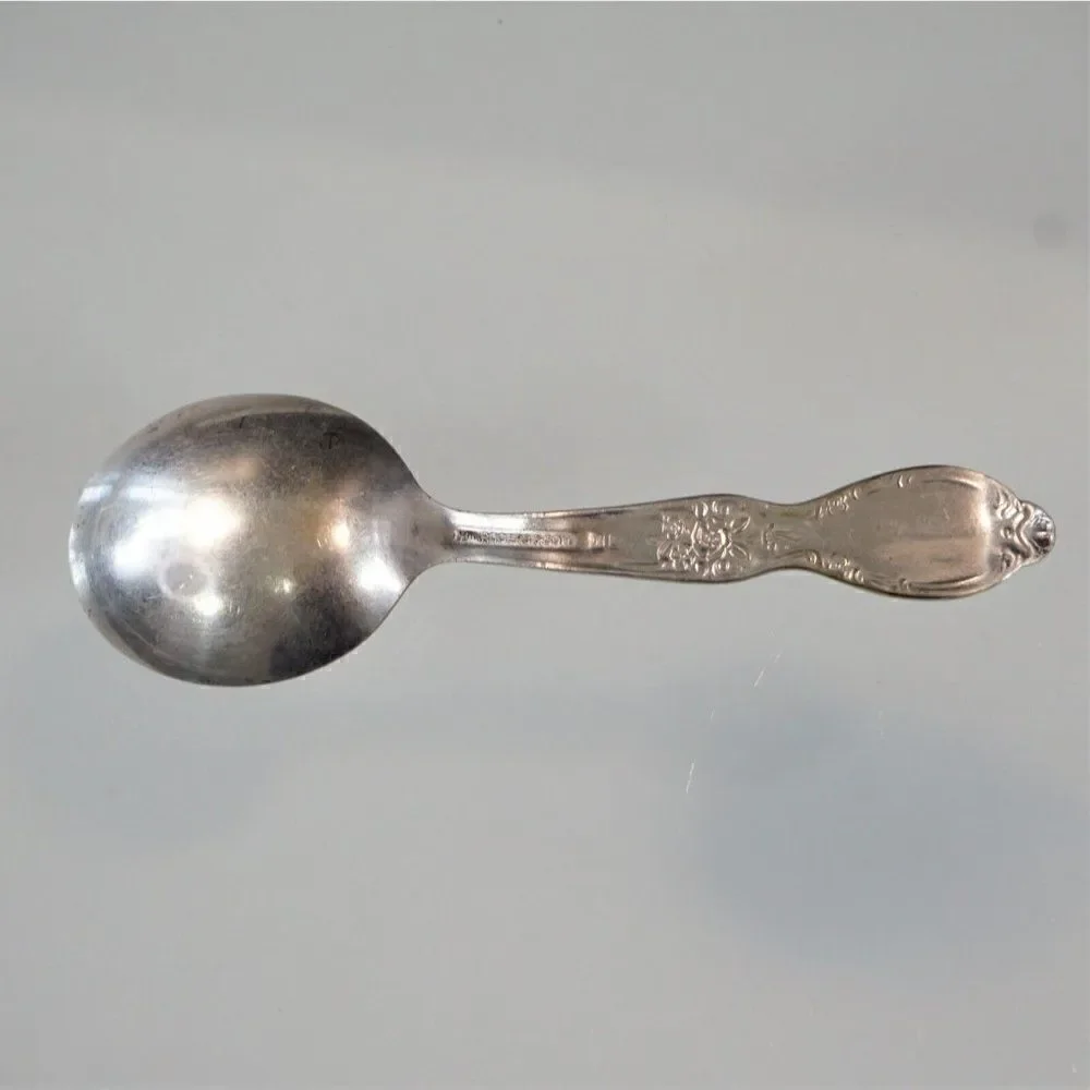 Vintage Baby Spoon Engraved JAYSON Victorian Rose Pattern Wm Rogers & Sons IS
